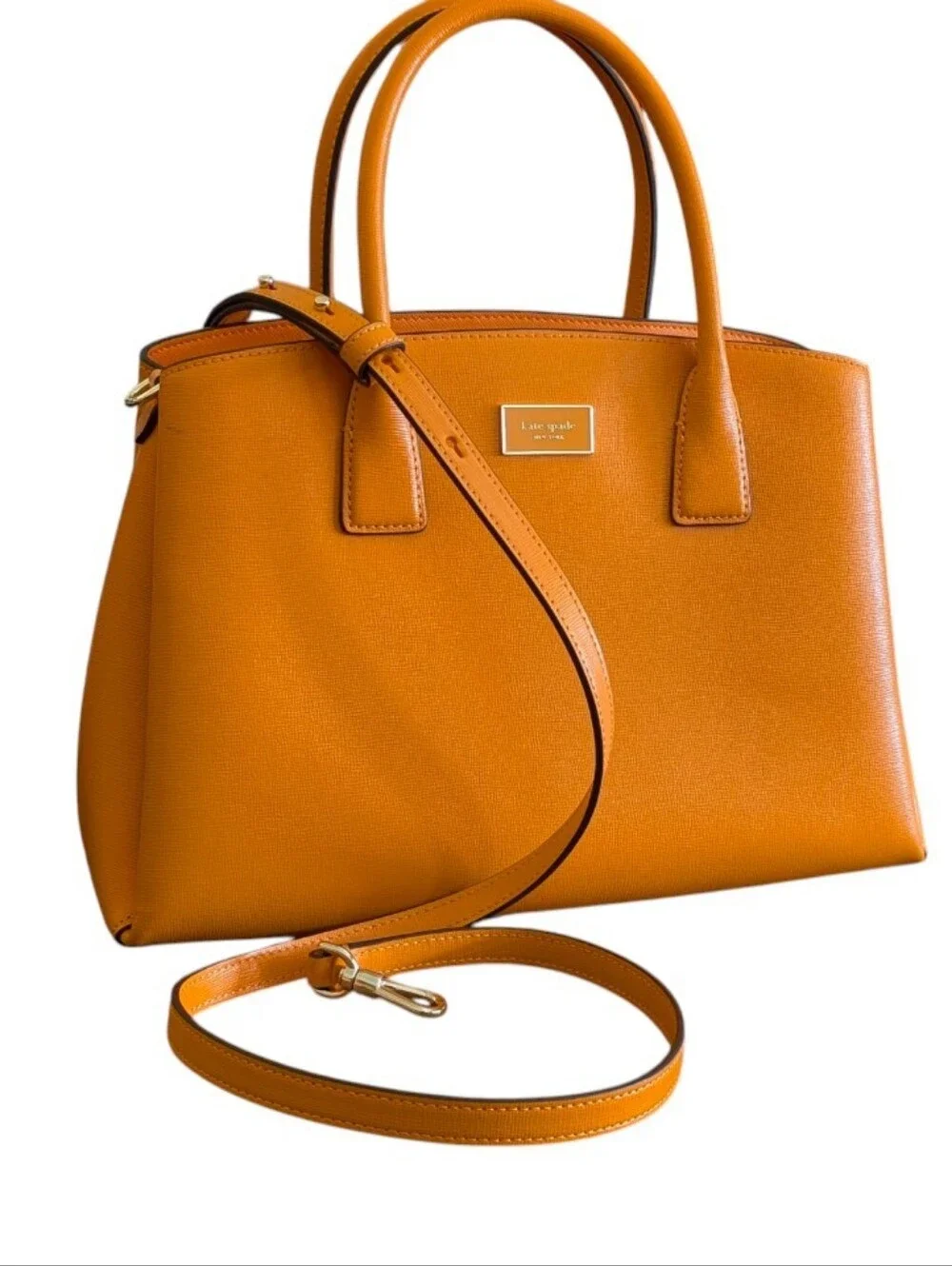 Kate Spade ♠️ New York Serena Saffiano Leather Satchel Bag Orange Tangerine